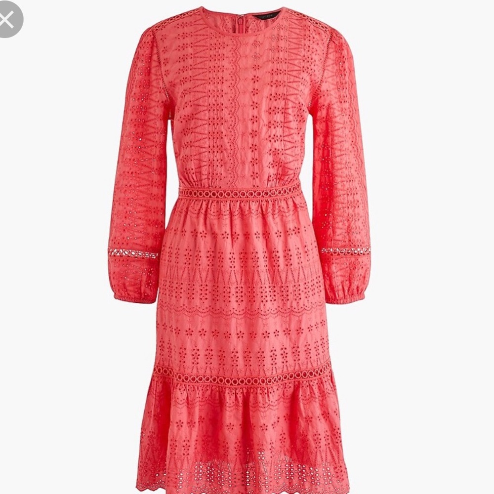 EUC bright coral flutter-hem dress SZ 0